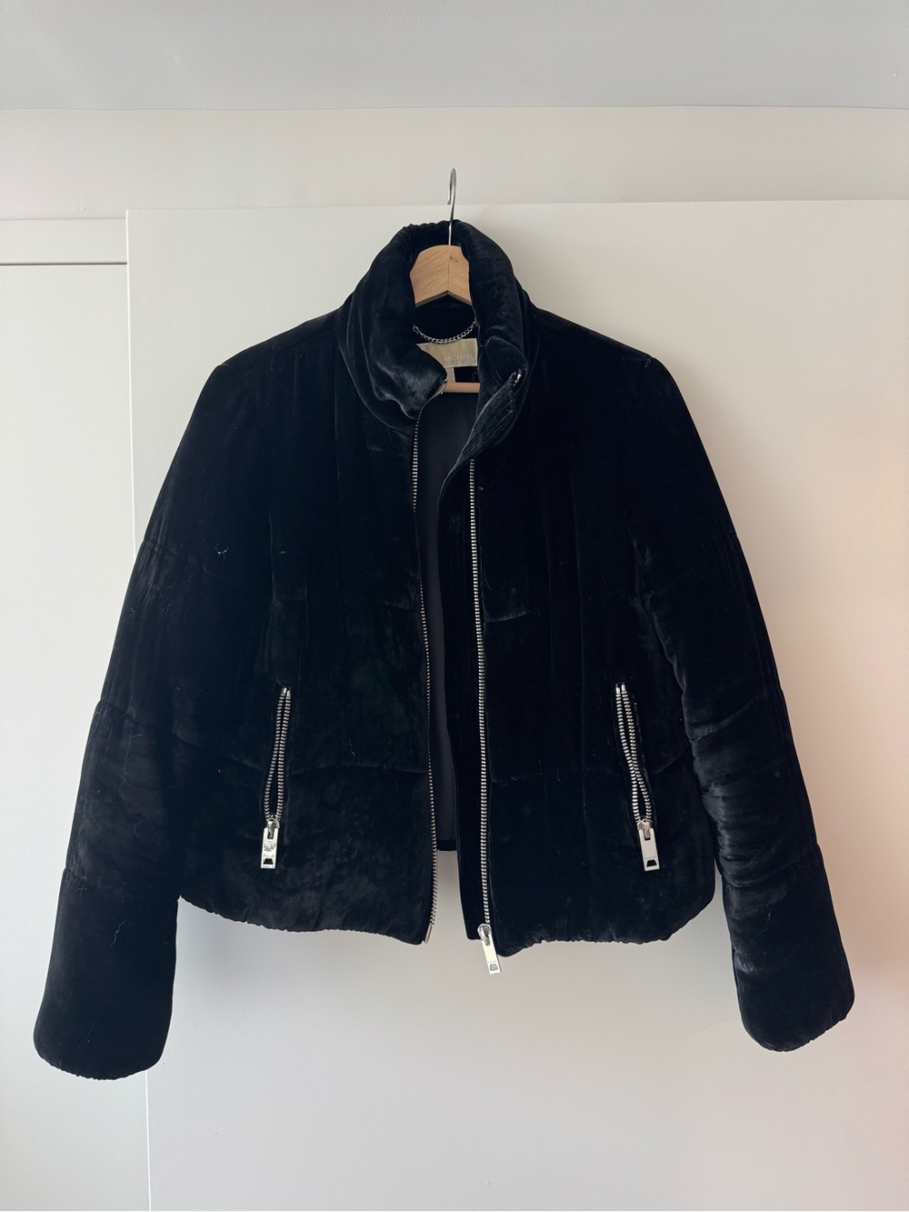 Michael kors velvet puffer jacket